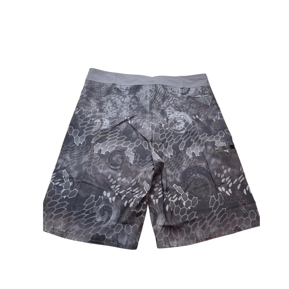 Coastal DNA Board Shorts Men 38 Blue DNA Grey Scale 4-Way Stretch Swim Trunk G14